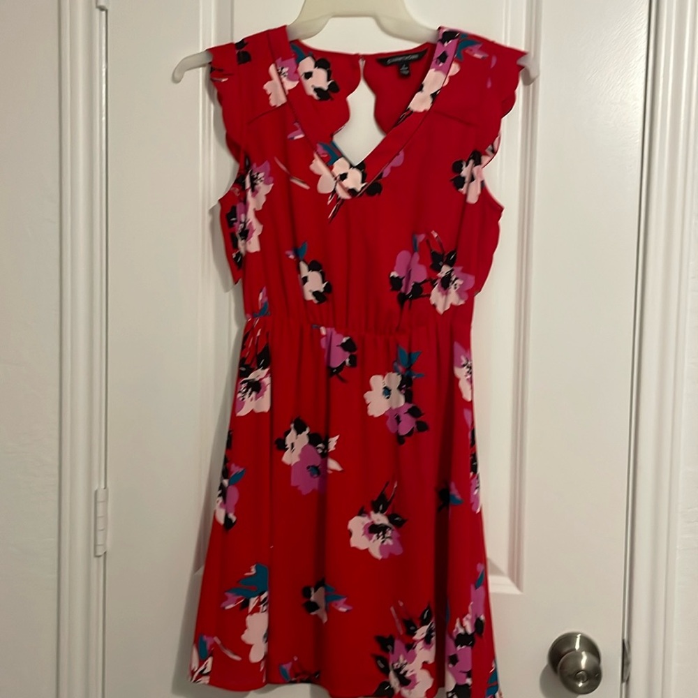Women’s spring dress, size S, multi color Red/pink/black